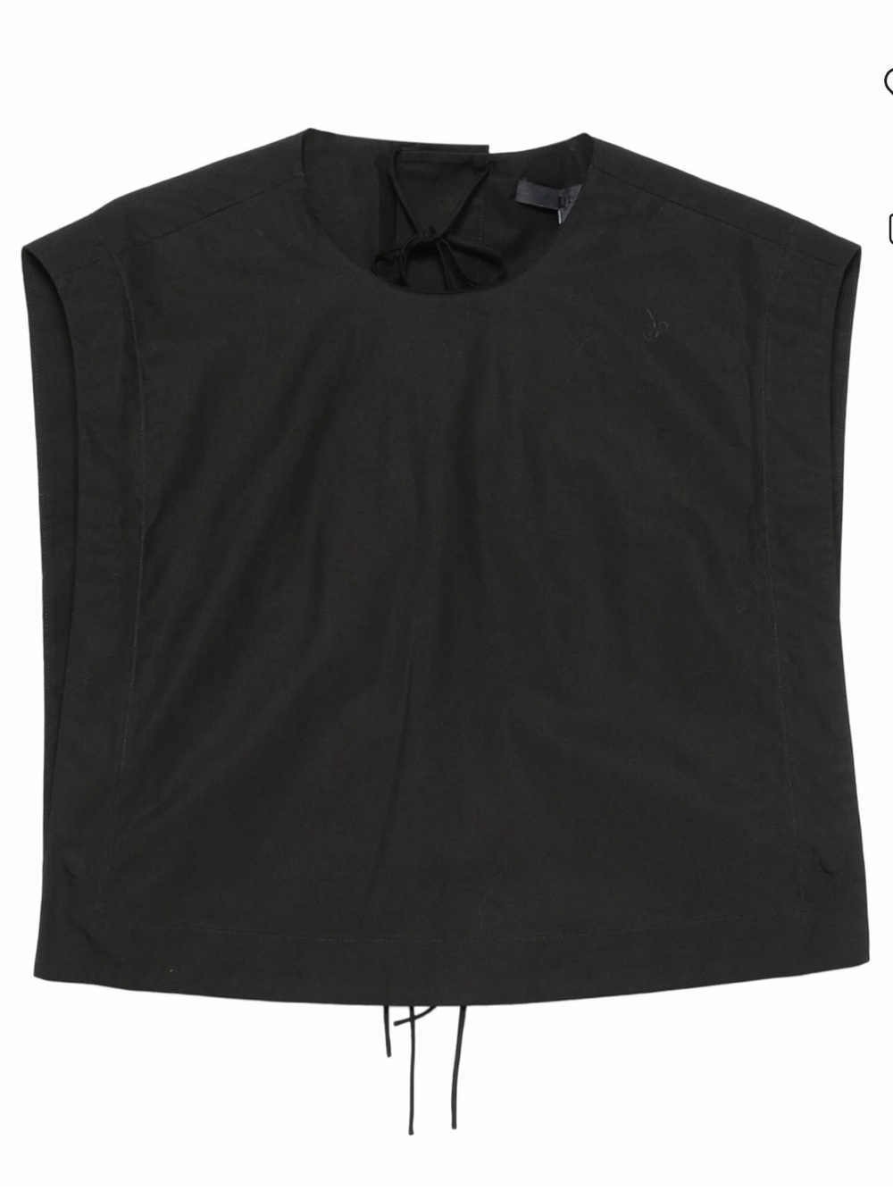 Tibi Compact Eco Poplin Cropped Square Top - Black